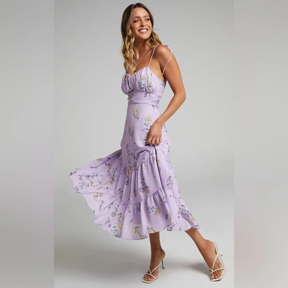 Showpo lavender MONACO MIDI DRESS - Picture 3 of 5